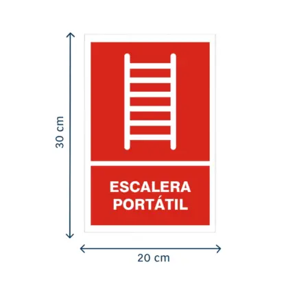 Señalética de escalera portátil en vinil adhesivo para uso seguro en trabajos en altura