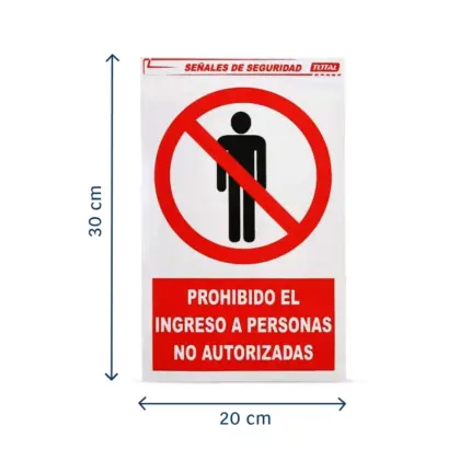 Señal prohibido ingreso personal no autorizado con base para restringir el acceso a áreas controladas