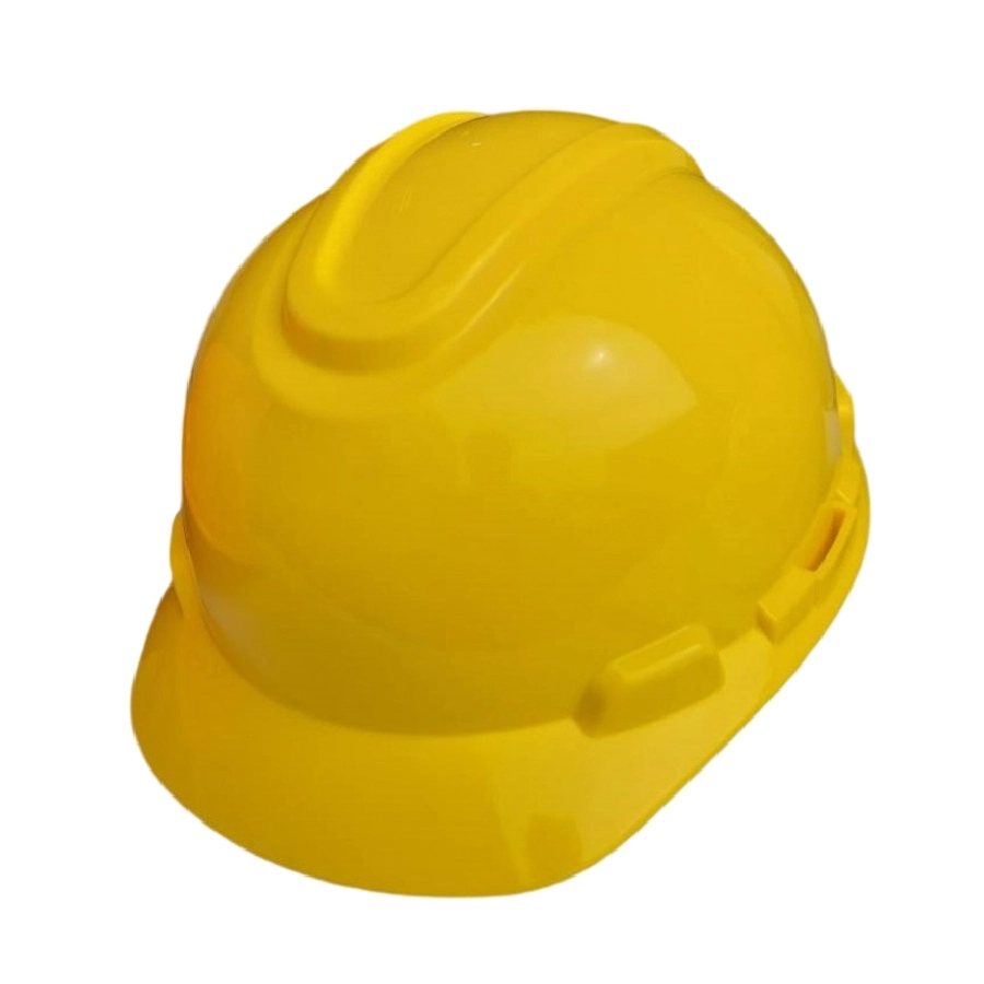 Casco de seguridad Stark amarillo marca Clute, tipo industrial con suspensión regulable y protección UV