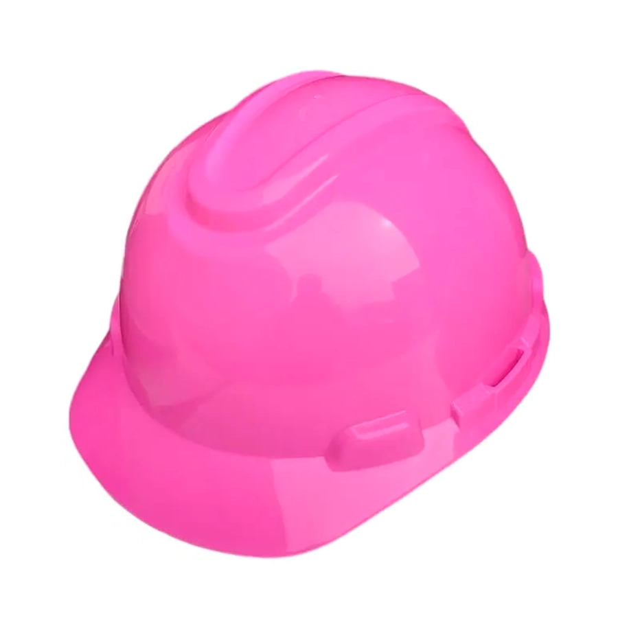 Casco de seguridad Stark rosa marca Clute, tipo jockey con suspensión regulable y protección industrial para construcción y electricidad