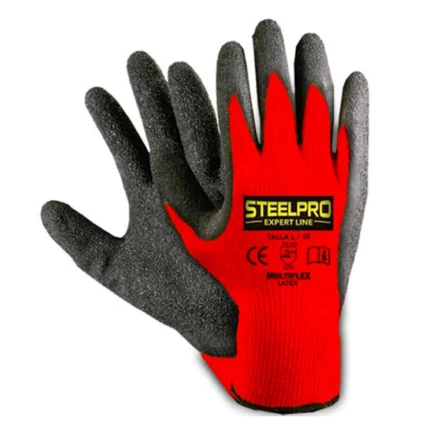 Guante Multiflex Rojo Steelpro para protección y agarre en trabajos industriales