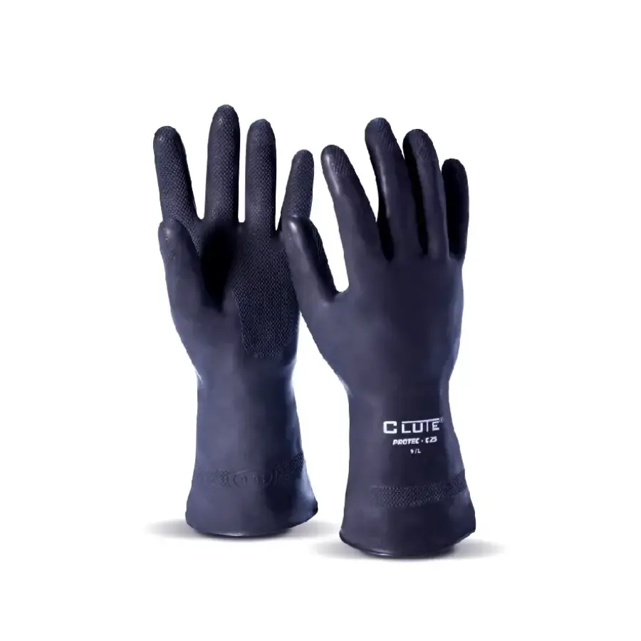 Guante Industrial Protec C25 Clute de PVC resistente, ideal para manipulación de químicos, limpieza e industria – Center Force