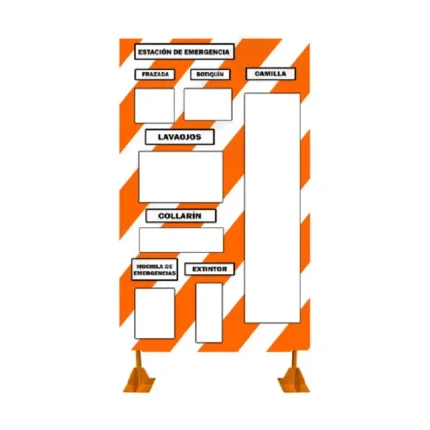 Tablero de Emergencia Nacional completo y resistente, ideal para ubicar implementos de primeros auxilios y seguridad industrial – Center Force