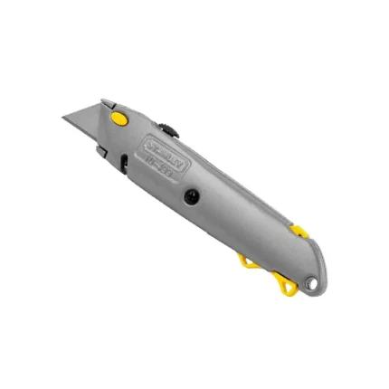 Cuchillo retráctil Quick Change Stanley, resistente y práctico, diseñado para cortes precisos con cambio rápido de hoja en trabajos profesionales – Center Force