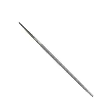 Lima redonda corte simple Stanley, herramienta manual ideal para desbaste y ajuste preciso en superficies curvas y orificios metálicos.