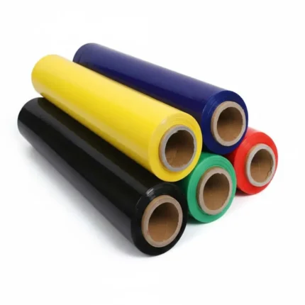 Stretch film de colores nacional, film plástico flexible para embalaje y protección de cargas con identificación visual.