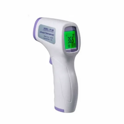 Termómetro infrarrojo digital importado, medición rápida y sin contacto para control de temperatura en entornos industriales y de salud.