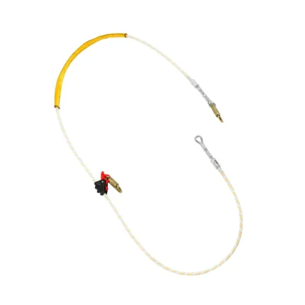 Línea de conexión de cuerda 11 mm con alma de acero XCF66030 Hauk con freno y mosquetones para trabajos en altura