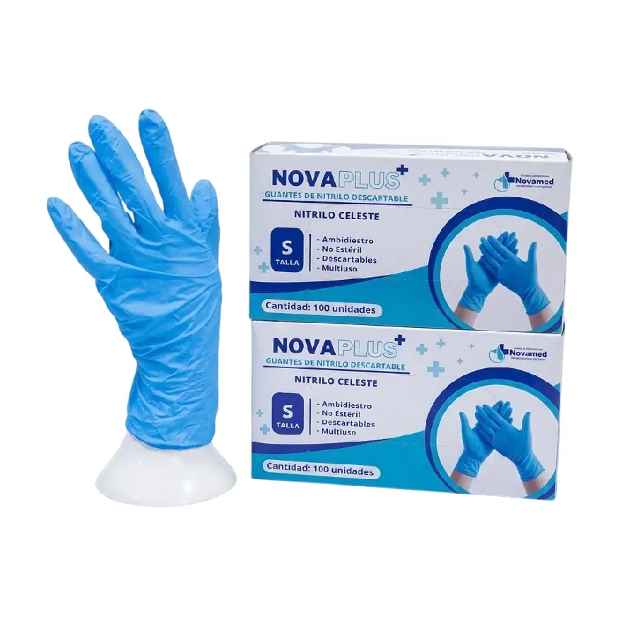 Guante de nitrilo Novaplus para protección de manos y manipulación segura en trabajos industriales y de uso general