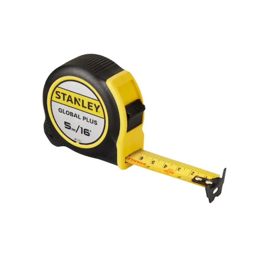 Cinta Métrica Global Plus Stanley para mediciones precisas en construcción, carpintería, industria y mantenimiento