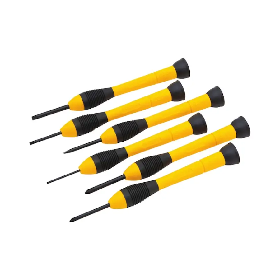 Juego de 6 destornilladores de precisión Stanley para trabajos de reparación, mantenimiento y ensamblaje de componentes pequeños