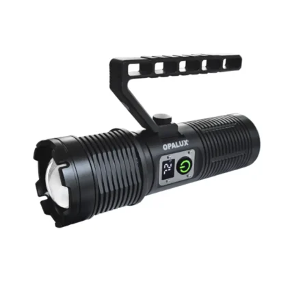 Linterna LED Táctica 30W Opalux para iluminación de largo alcance, seguridad, vigilancia y trabajos industriales