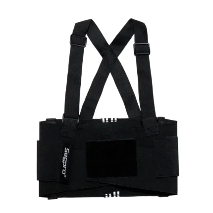 Faja Lumbar PVC Segpro para brindar soporte y protección de la zona lumbar durante actividades laborales
